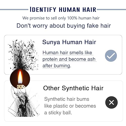 Miniatura 5 de Sunya Extensiones de cabello humano real con broches, color negro natural, extensiones de cabello humano lacio de doble trama, 18 pulgadas, #1B, 8