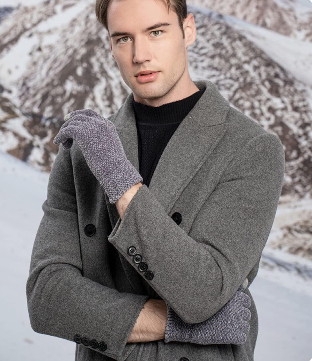 Tomily Unisex Winter Touch Screen Gloves Chenille Knit Texting Thick Gloves for Mens Womens - Image 2