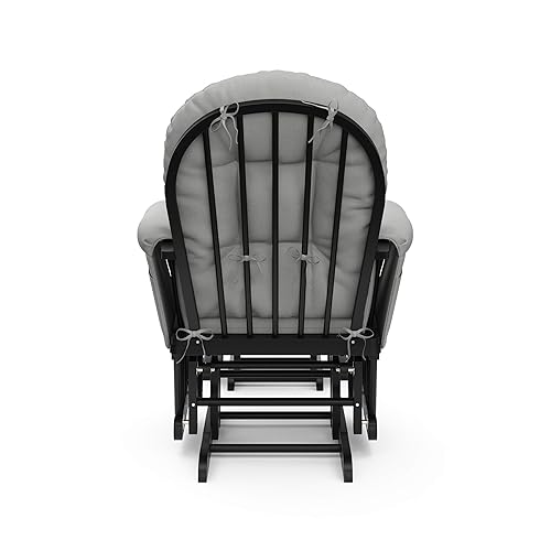 Miniatura 80 de Storkcraft Mecedora y otomana, cojín acolchado, bolsillo de almacenamiento, rodamientos de metal cerrados para un movimiento suave, fácil