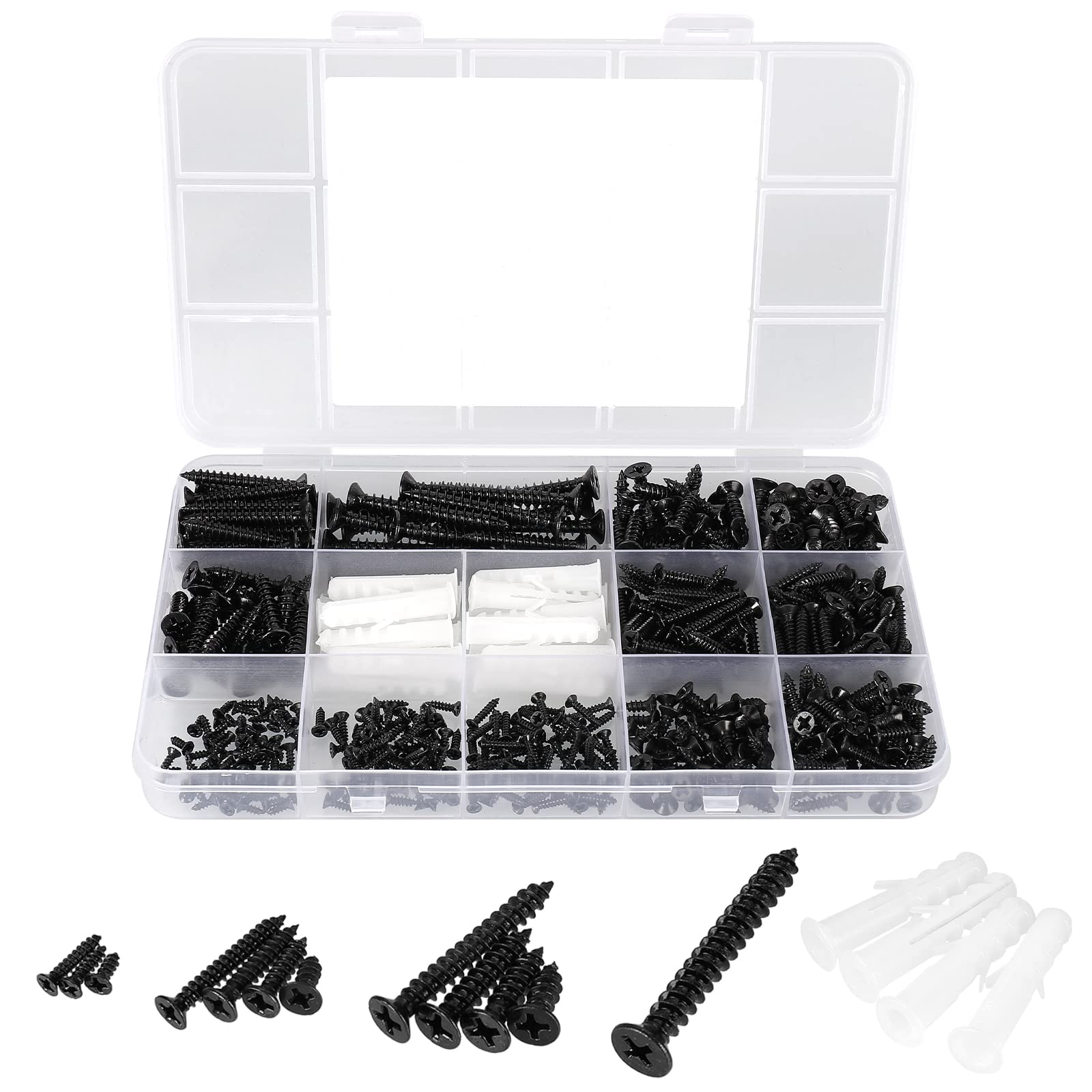625pcs Self-Tapping Screws Kit - Wood, Plastic, Metal -17