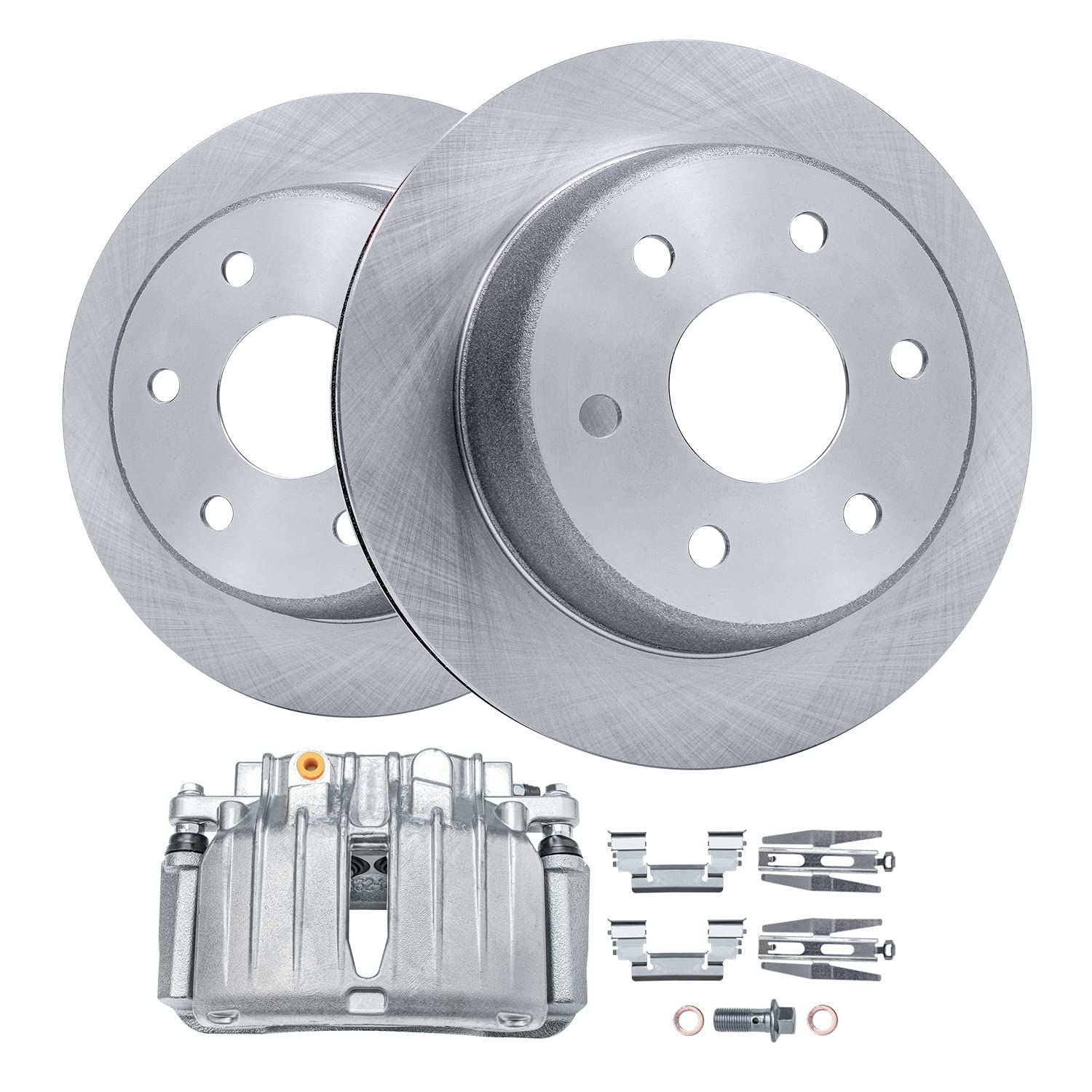 Detroit Axle - Rear Disc Rotors + Left Brake Caliper Replacement