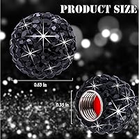 Vista 2 de 4 piezas de tapas de vástago de válvula de neumático con brillo de cristal y diamante, tapas de válvula de neumático de rueda de coche con brillo