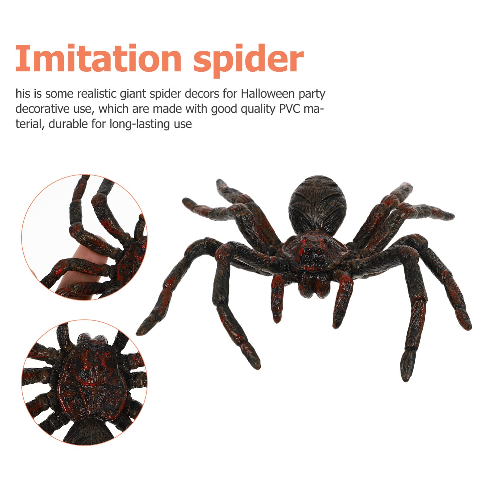 Toddmomy 4 Ensembles Araignée De Simulation Grands Jouets D'araignées d'halloween Décoration D'araignée Halloween Party Halloween Decoration Parure D'araignée PVC Rouge 3 Pièces * 4