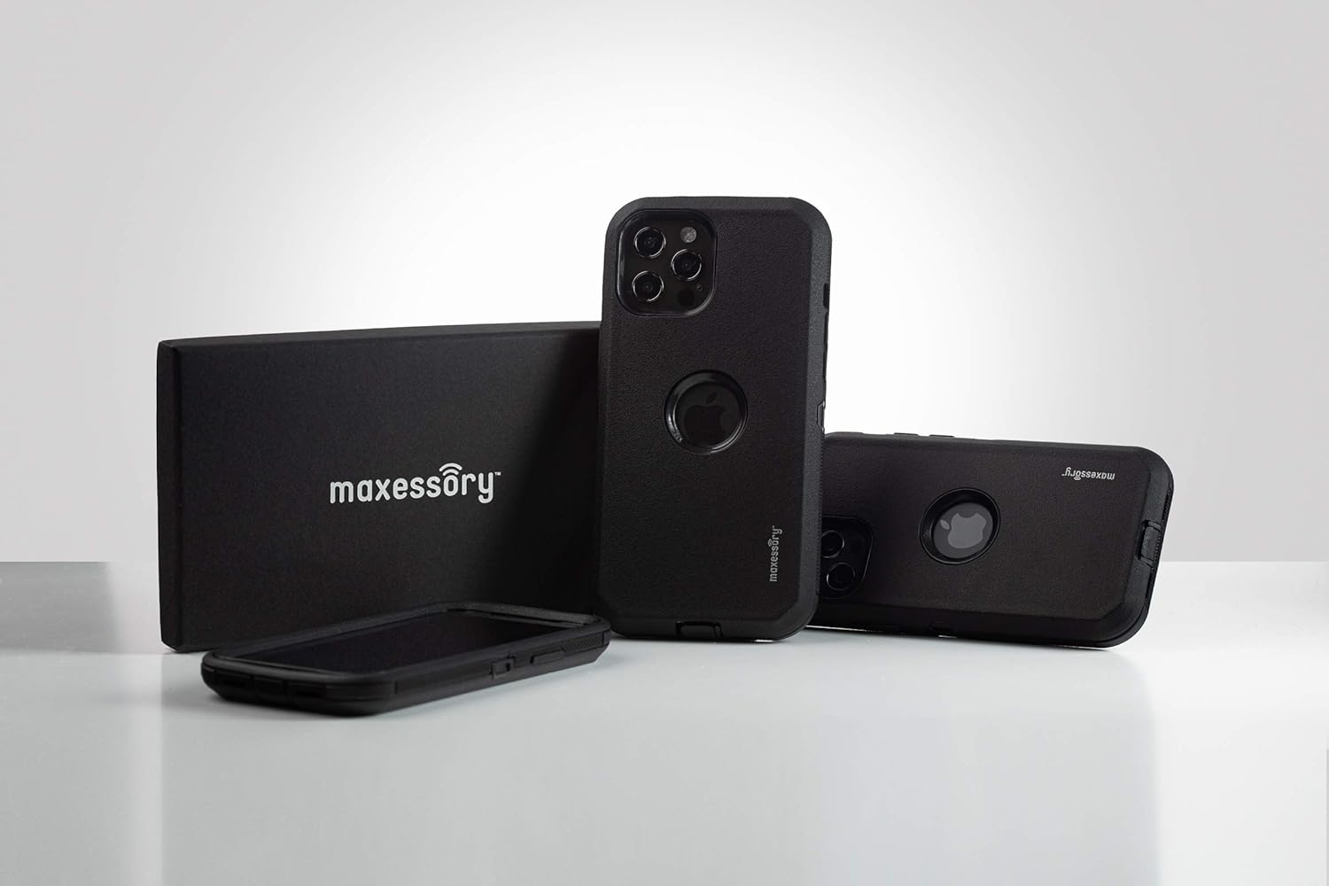 Free Shipping 🛒 Maxessory iPhone 11 Pro Max (6.5 in) Case with Screen Protector, Ward Series Ultra-Slim Luxury Premium Full-Body Hard Protective Full Body Shell Brush Texture Armor Cover (Black)