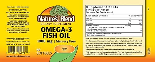 Miniatura 2 de Aceite de pescado Omega-3, 1000 mg, 90 cápsulas blandas