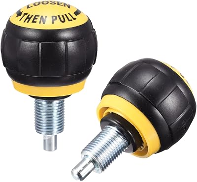 uxcell M16 Fitness Adjustment Knob Replacement Parts for Home Fitness Height Adjustment Screws Equipment Black Yellow 2pcs