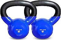 Vista 26 de Yes4All Pesa rusa, pesas rusas de hierro fundido con revestimiento de vinilo de 5-100 LB para entrenamiento de fuerza para ejercicios de gimnasio