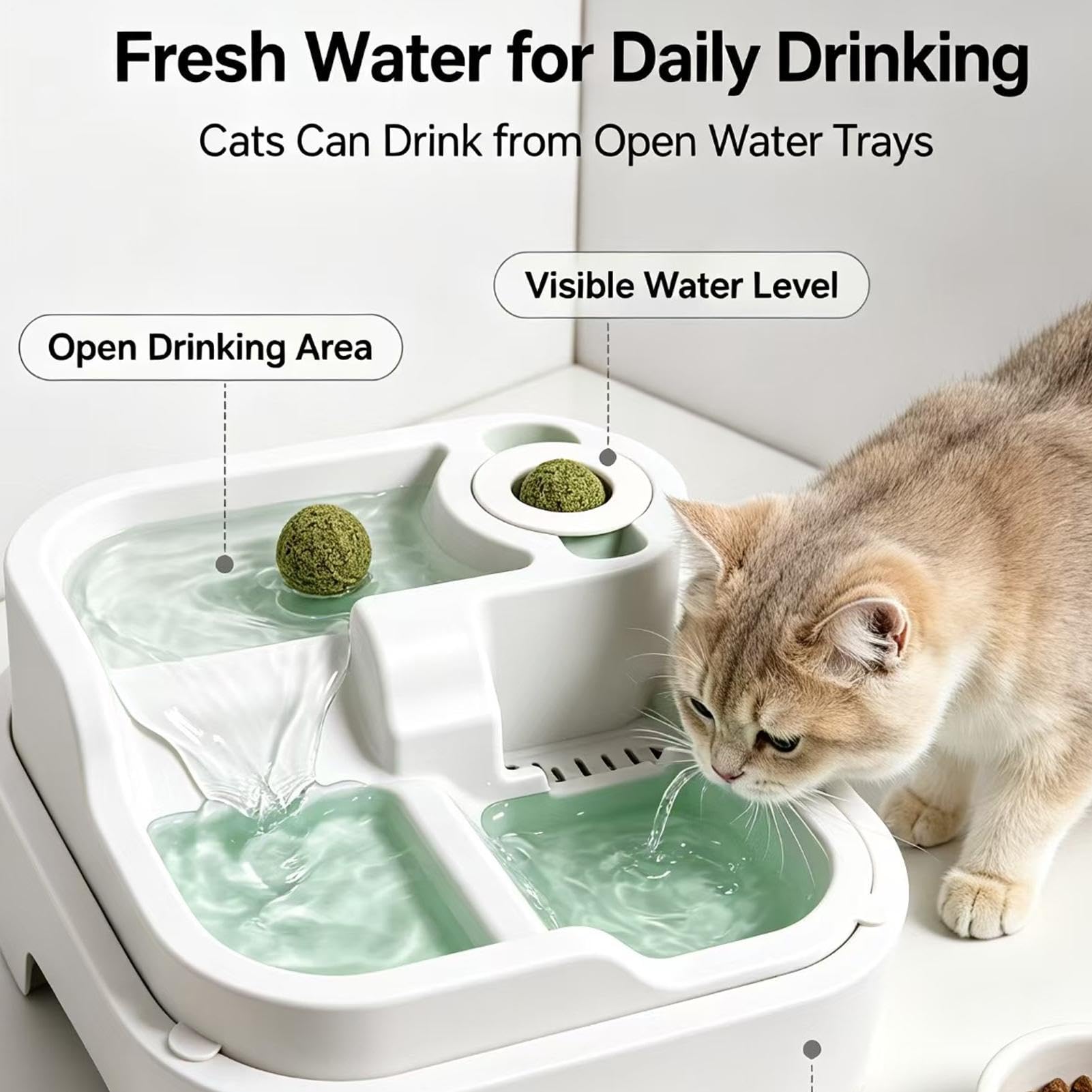 Fuente de agua silenciosa automática para gatos de gran capacidad para