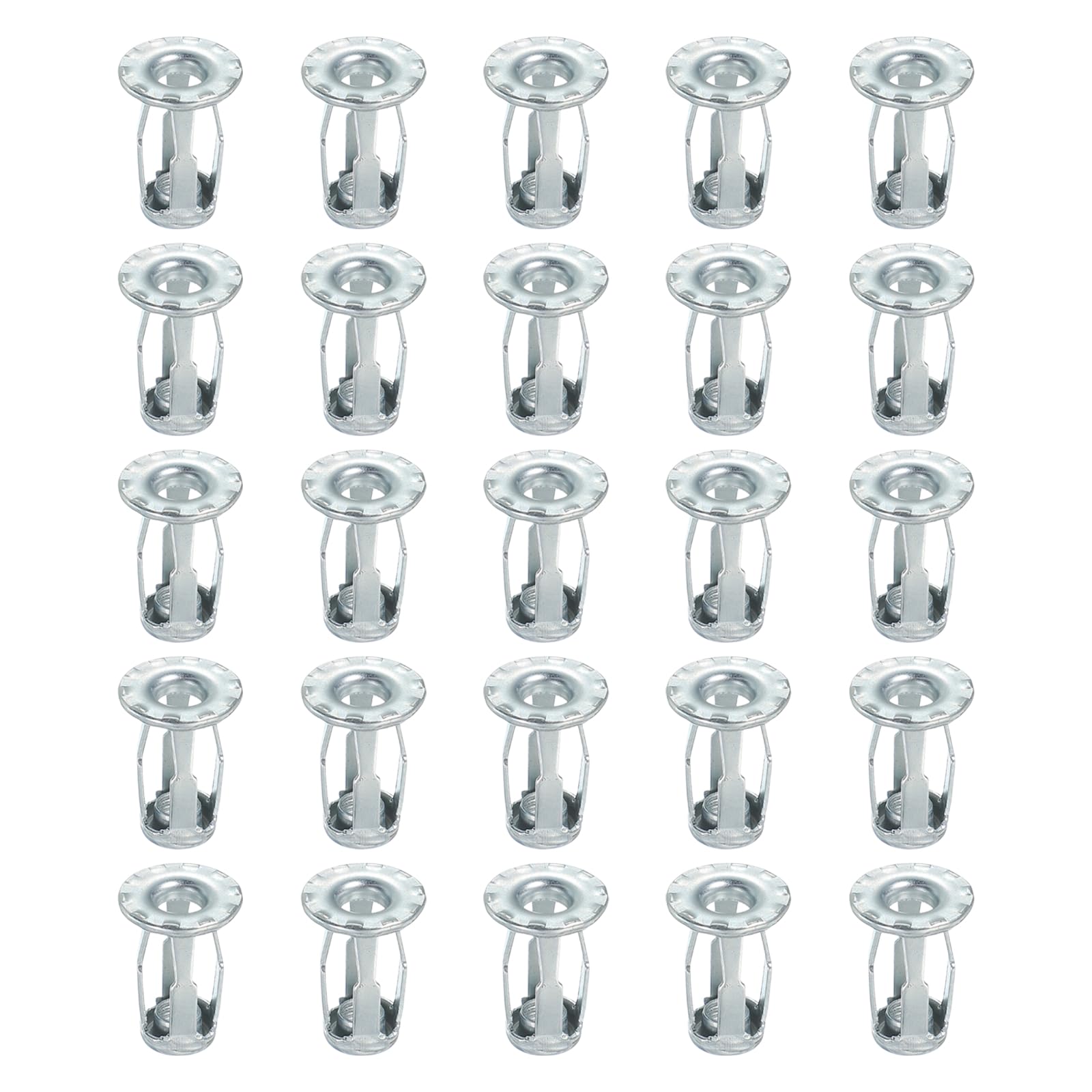 PATIKIL Expansion Screw Petal Nuts M5, 25 Pcs Jack Nut Carbon Steel Petal Shape Rivet Nut Insert Nuts Fasteners for Hollow Wall Thin Soft Wall Iron Skin