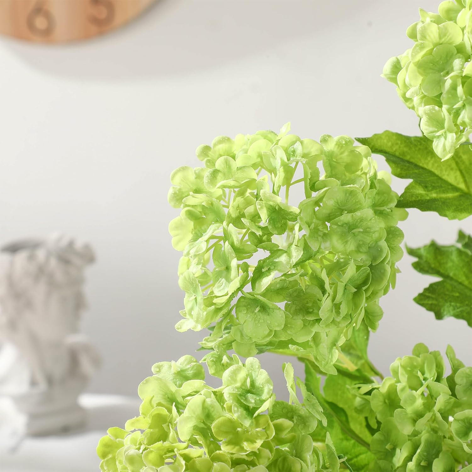 10 Pcs Artificial Green Hydrangea Flower 2 Stems 26.4 '' Real Touch Fake Latex Hydrangea Flowers Indoor Faux Floral Arrangement for Vase Table Centerpieces Bouquets Home Decoration(Green)