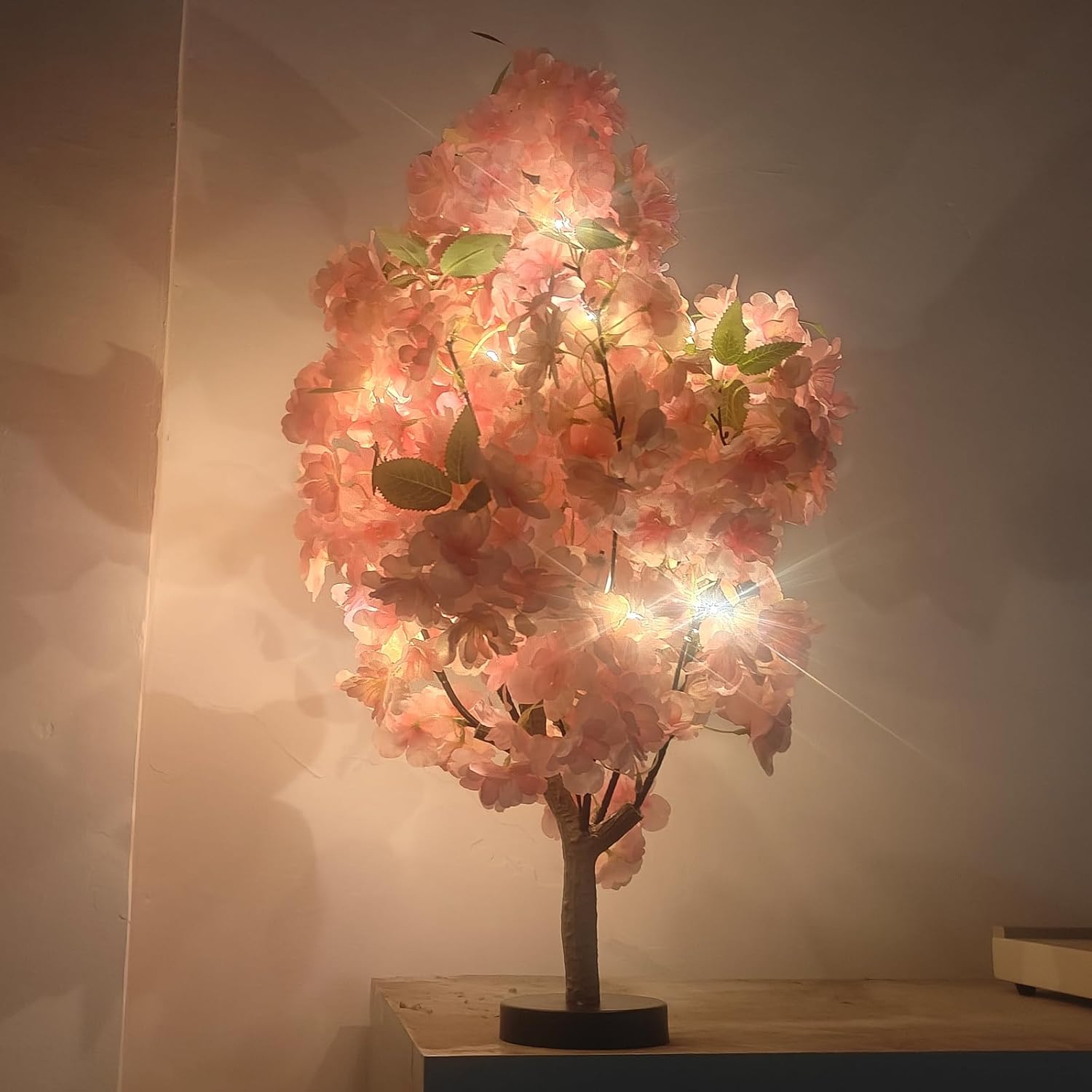 Simulated Cherry Blossom Tree deep Pink Flower Restaurant Table Decoration Flower Home Wedding Party Arrangement Eternal Flower (1, Dark Pink)