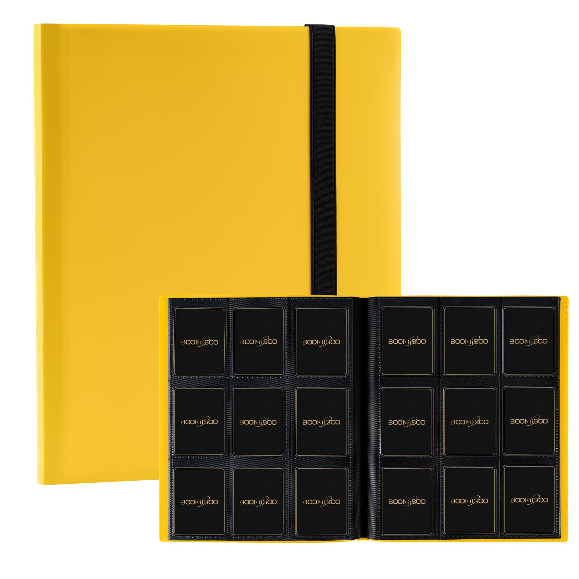 Classeur 9 poches robuste pour 360 cartes de collection senior, album de protection jaune