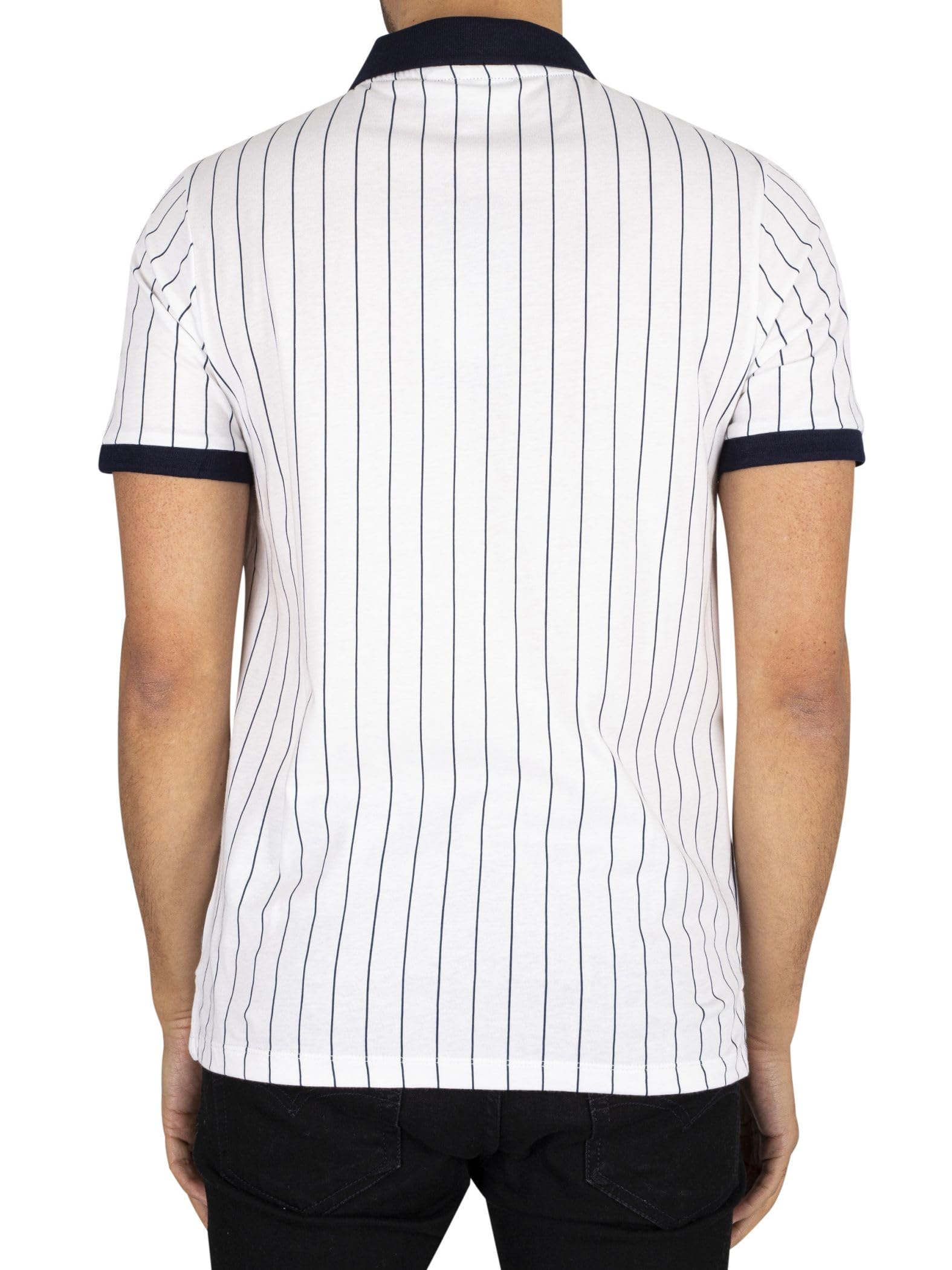FILA Uomo Polo Classica A Righe Vintage, Navy/Red