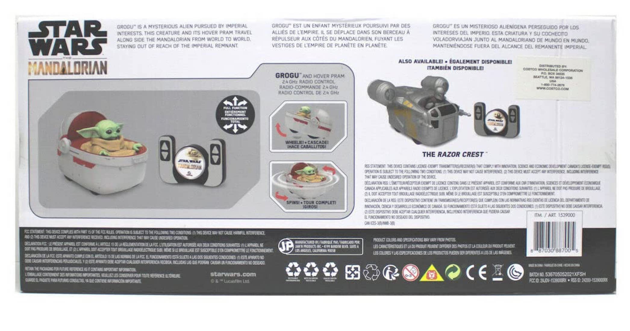 [2021 Upgrade] Star Wars Mandalorian & Grogu Baby Yoda Movie 9" RC Car with Remote Controller