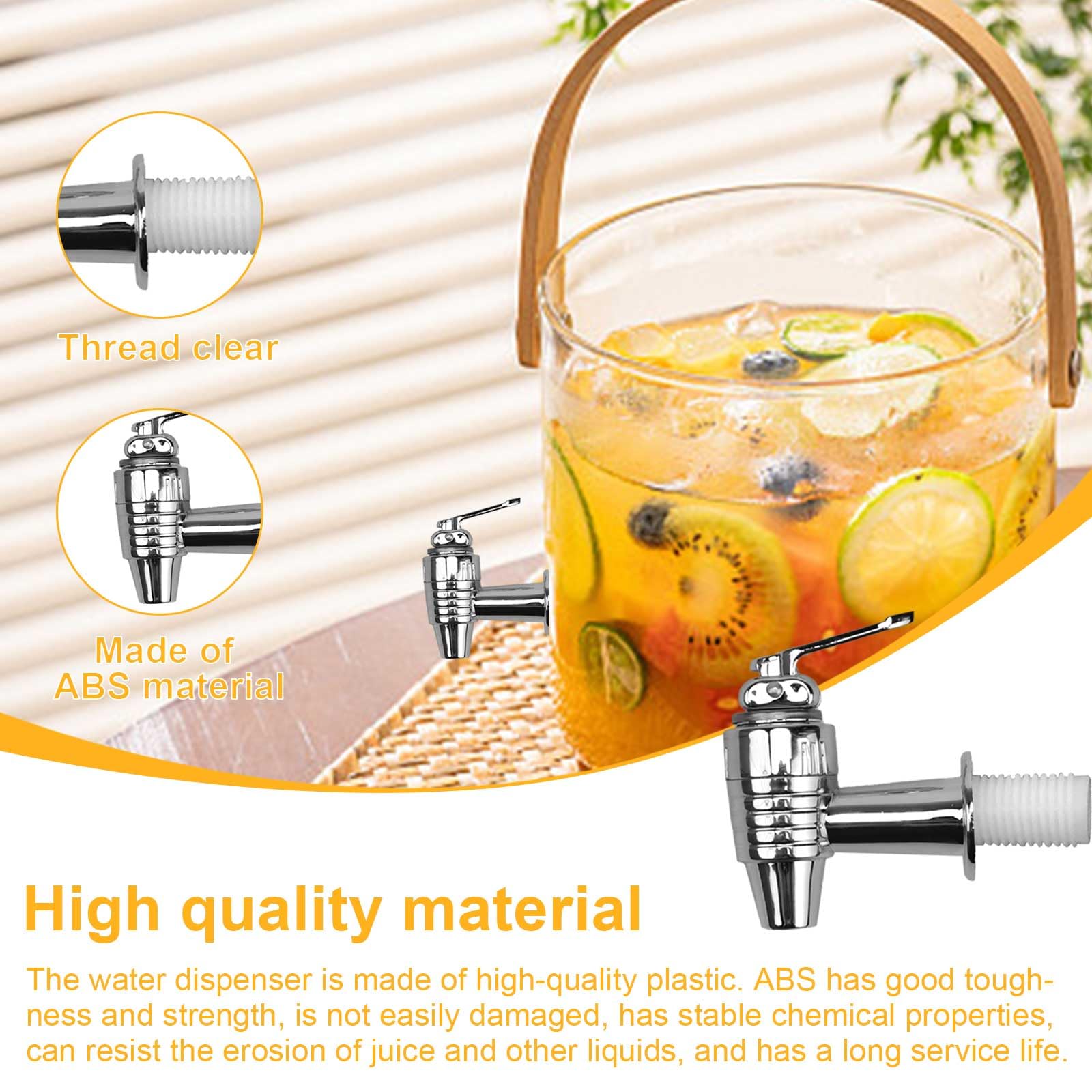 DEANKEJI Rubinetto per Tanica Plastica 4 Pezzi ABS Rubinetto del Distributore, Rubinetto Tanica con Distanziatori e Dadi, Apertura Filettata 1,7 x 2,8 cm, Rubinetto per Succo, per Caffè, Succo