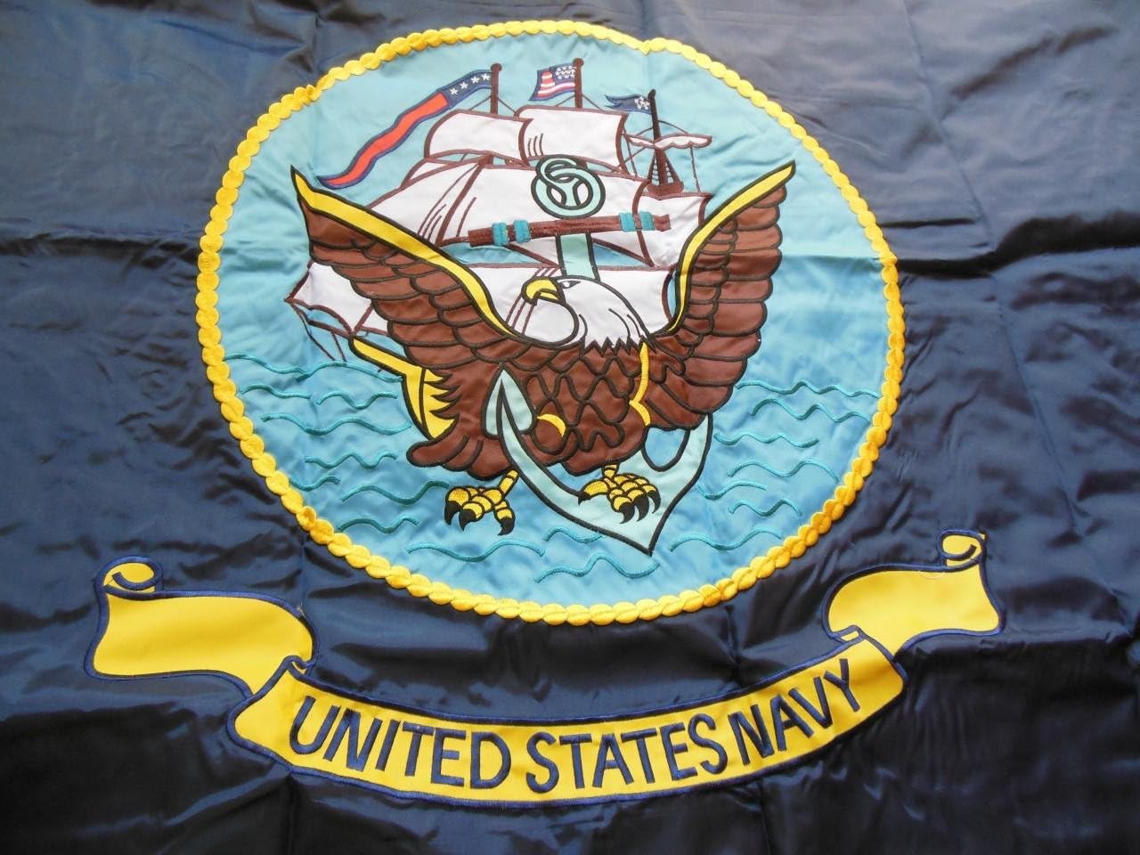 USA NAVY Double Sided Nylon Heavy Duty Embroidered 3ft X 5ft Military 3x5 Flag