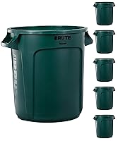 Vista 18 de Rubbermaid Commercial Products Fg264360 Brute - Bote de basura, redondo, resistente, 44-galones, color gris, Azul