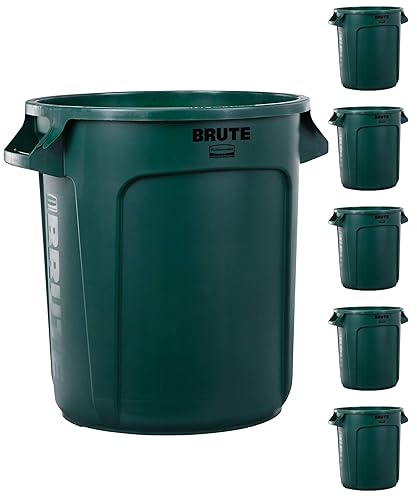 Miniatura 18 de Rubbermaid Commercial Products Fg264360 Brute - Bote de basura, redondo, resistente, 44-galones, color gris, Azul Blanco,Azul,Negro