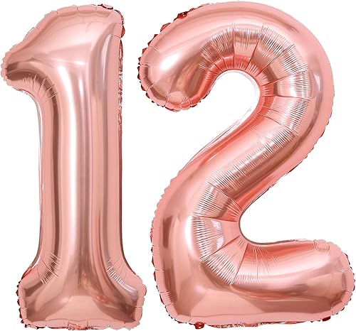 Vista 35 de Globos de oro rosa con el número 80, globos gigantes grandes de 40 pulgadas, globos de aluminio de Mylar de oro rosa con números 80 para fiesta