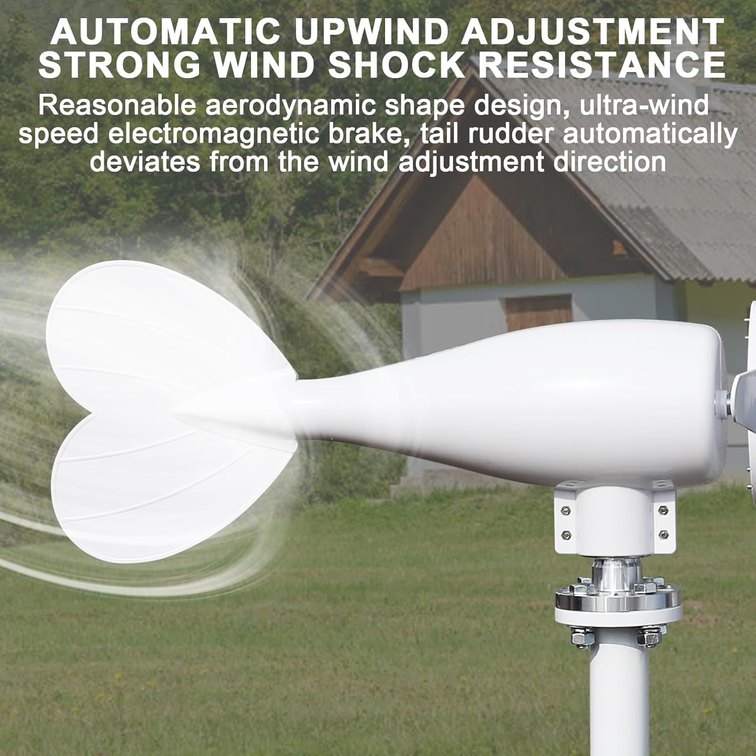 800W Wind Turbines Generator Kit, 12V/24V White Wind Turbine Kit, 6-Blade Fan Power Generator with 32m/s safe speed, Suitable for Home, Farm, RVs, Boats