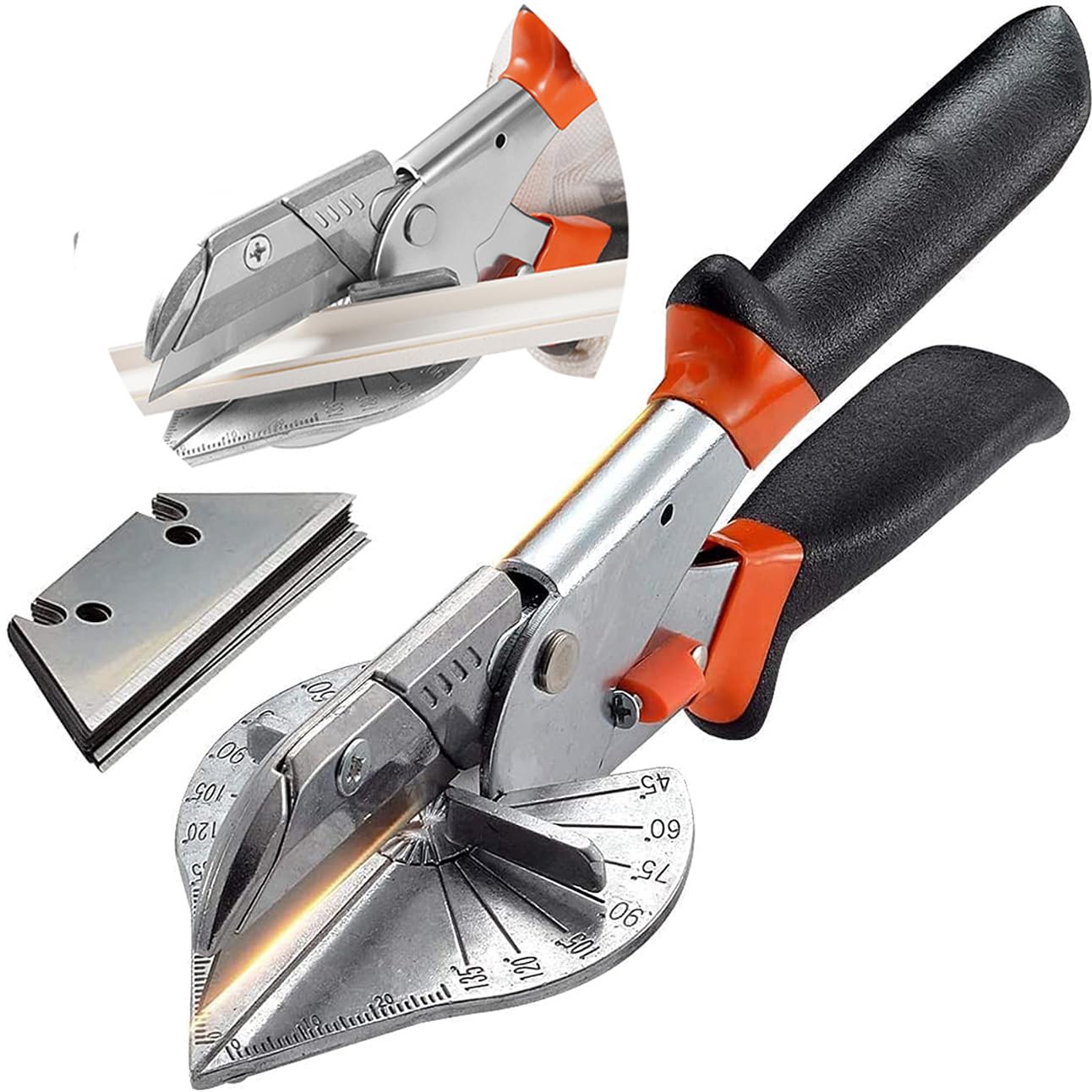 Miter Shears Angle Cutter Plastic Cutter Venetian Blind Cutter trunking Cutter, Silver