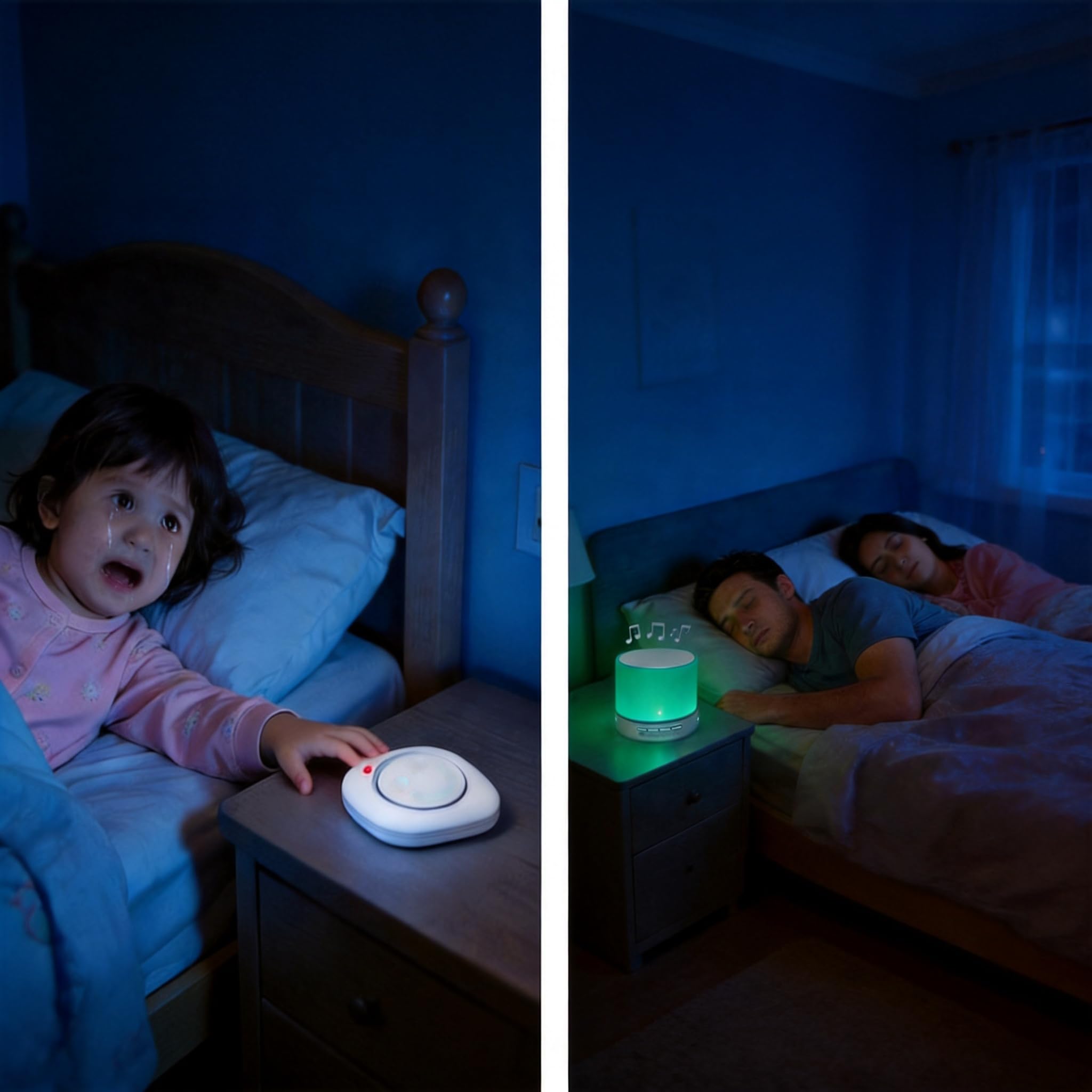 Alarma de puerta para niños, timbre de llamada de dormitorio para niños que se despiertan llorando y tienen miedo de salir de la habitación por la noche. Toca el sensor de cabecera para alertar a los