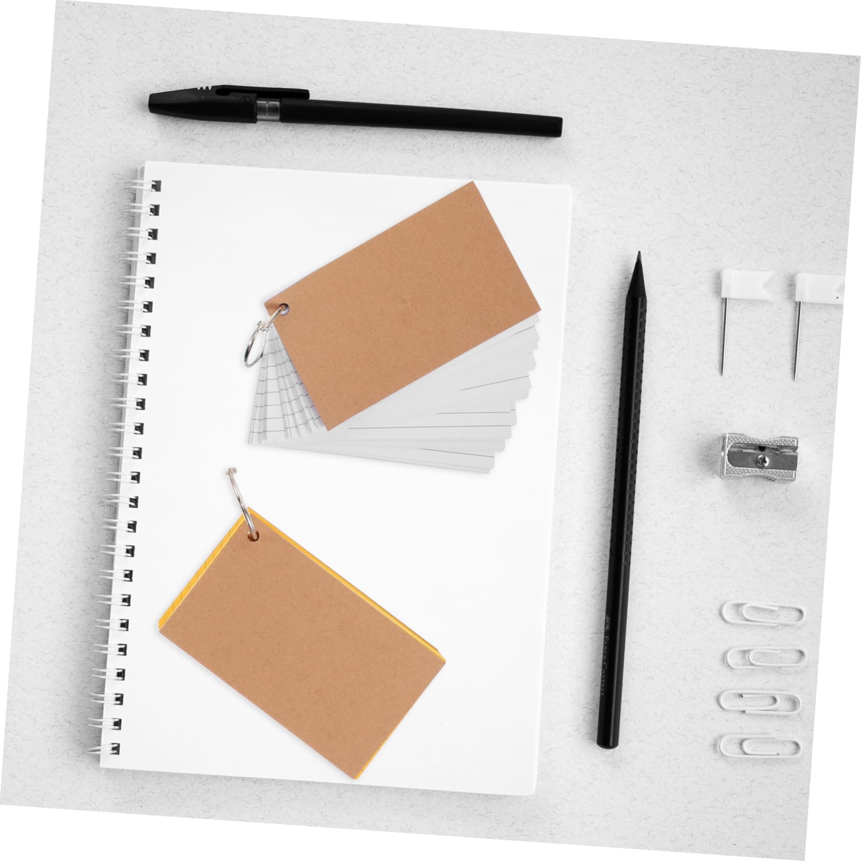 NUOBESTY 10 Piezas Notas Adhesivas Del Índice Americano Tarjetas De Aprendizaje Tarjetas Flash Con Anillos En Portátiles Lindas De Índice Acero Inoxidable