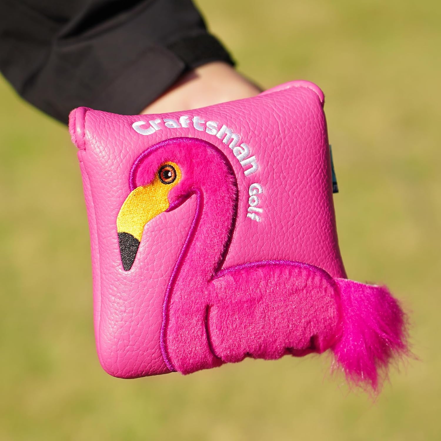 Craftsman Golf Pink Flamingo Golf Headcovers for Driver Mallet & Blade Putter Cute Plush Embroidered Club Covers Fun Golf Gift