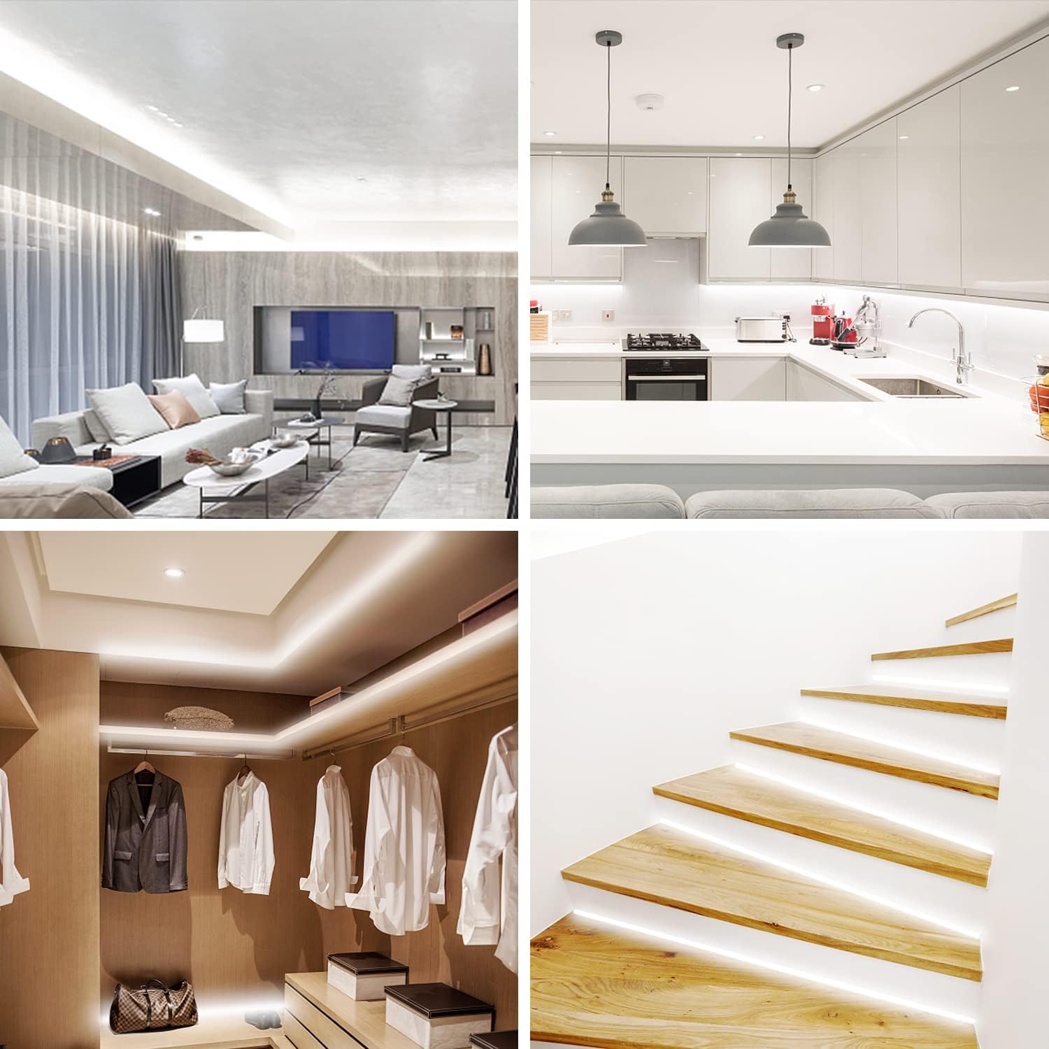 VOLIVO White LED Strip Lights, 50ft Dimmable 24V LED Lights 6500K Bright Daylight White, Strong Adhesive, Flexible Tape Light for Mirror, Kitchen Cabinets, Bedroom - Image 5