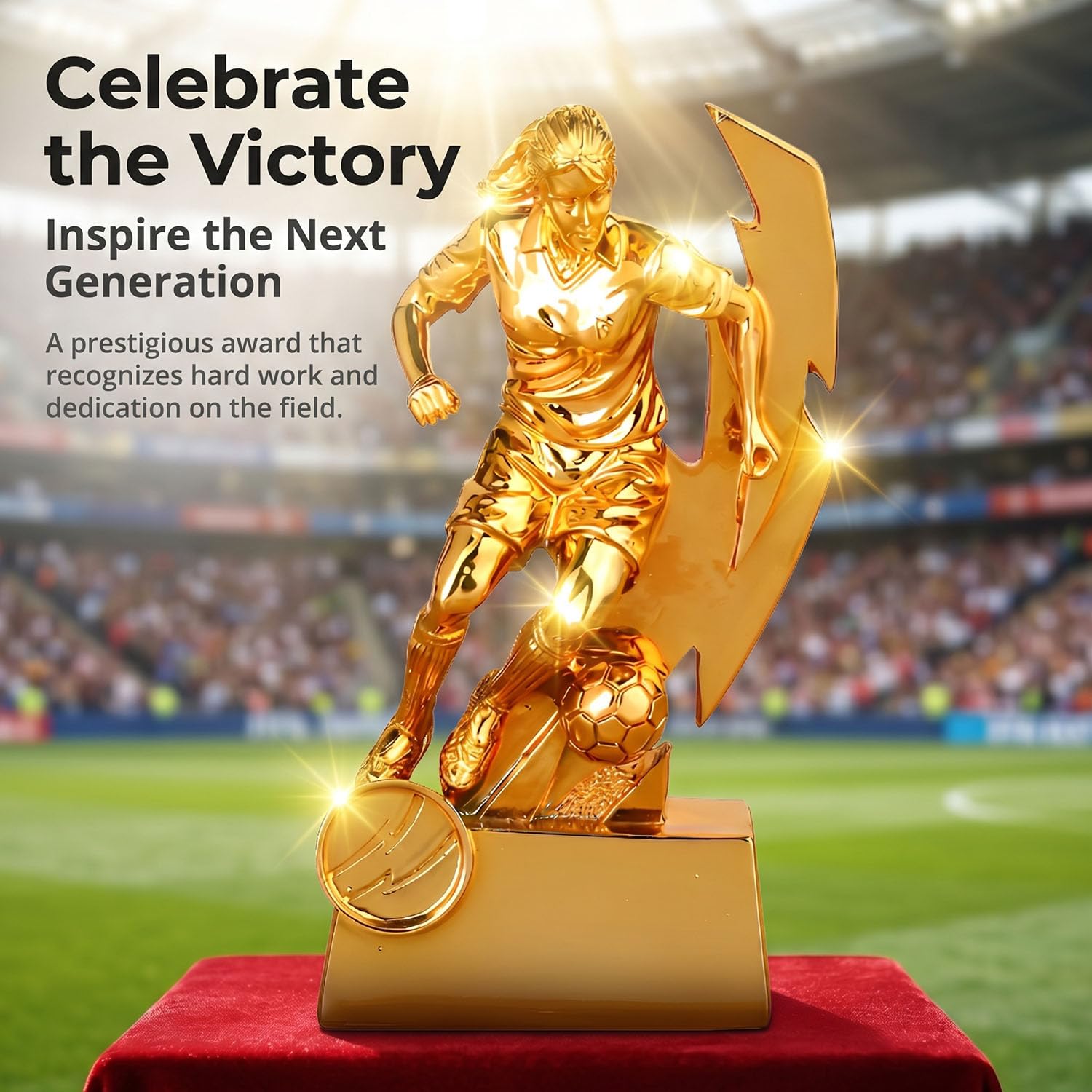 Trofeo Calcio Femminile, Statuetta Miglior Marcatrice per Ragazze e Giocatrici, Trofeo Giocatrice della Partita, Regalo Sportivo da Collezione per Scrivania