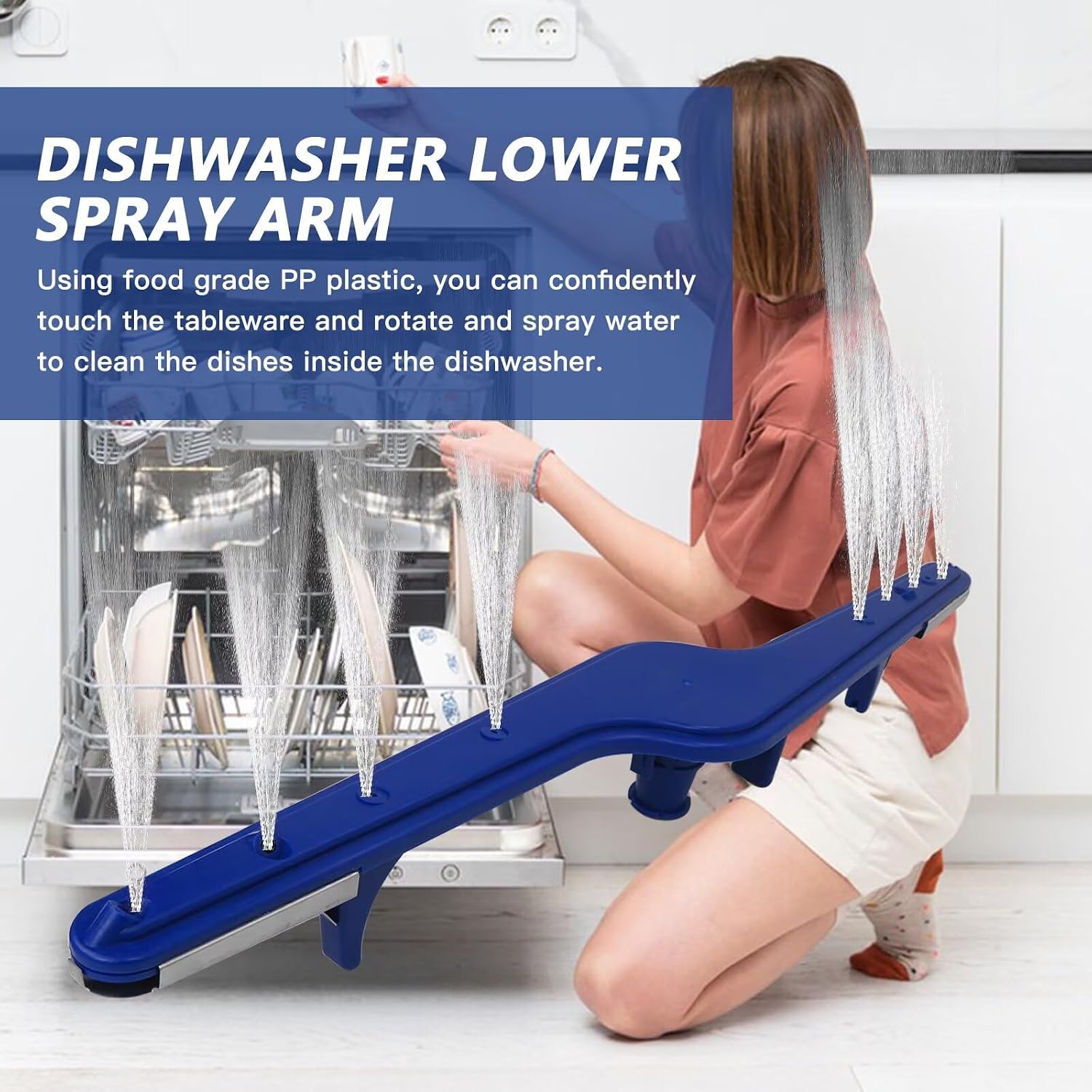 5304517203 154568002 Dishwasher Lower Spray Arm Fit for Frigidaire FFCD2413UB0A, FFCD2413US0A, FFCD2413UW0A, FFCD2418UB0A, FFCD2418US0A, FFCD2418UW0A, FFCD2413UB1A, FFCD2413US1A(Blue) by XSPANDER