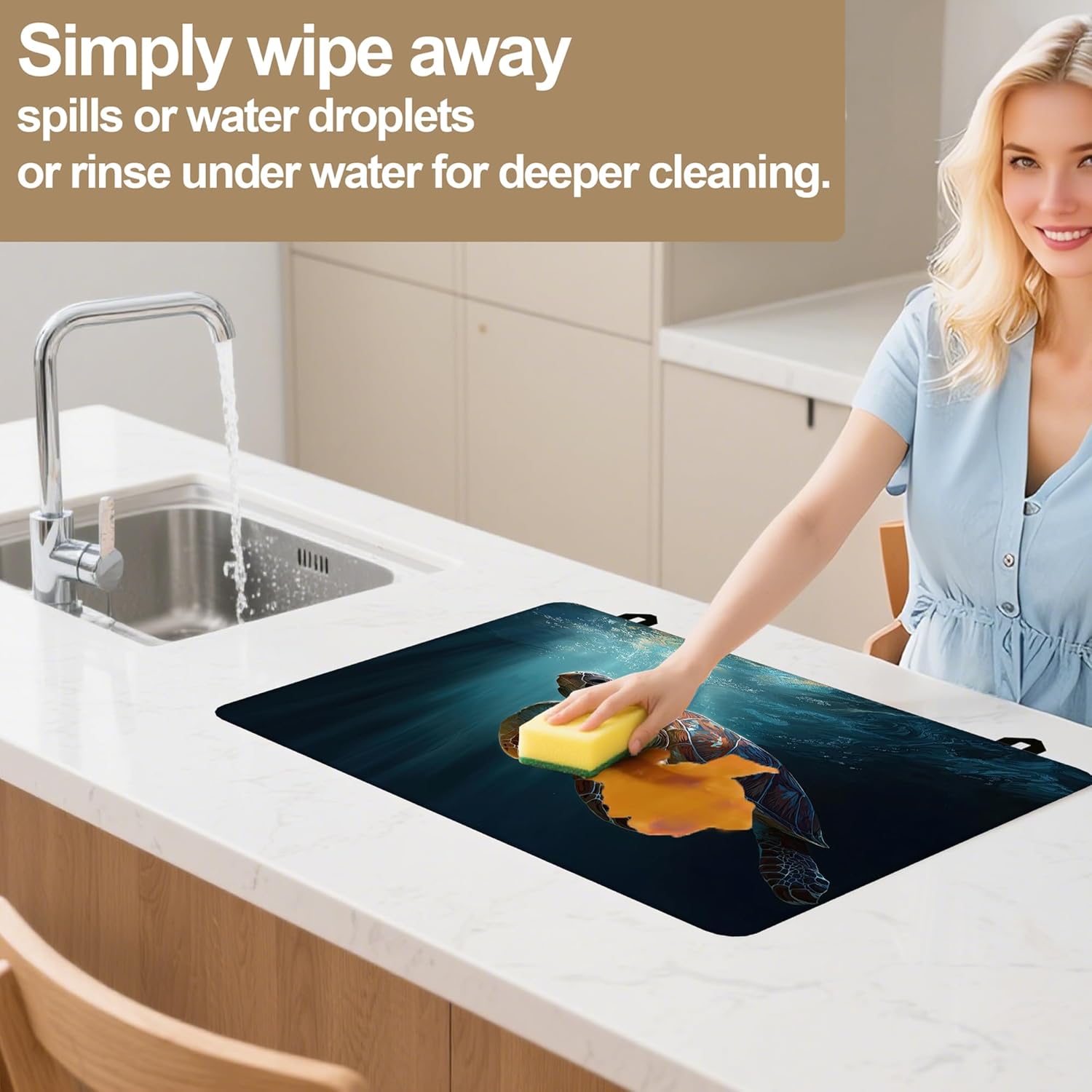 Electric Stove Top Cover Protector,Sea Turtle Ocean Heat Resistant Glass Top Stove Oven Induction Cooktop Mat with Rubber for Kitchen Top Covers 28.5'' x 20.5''
