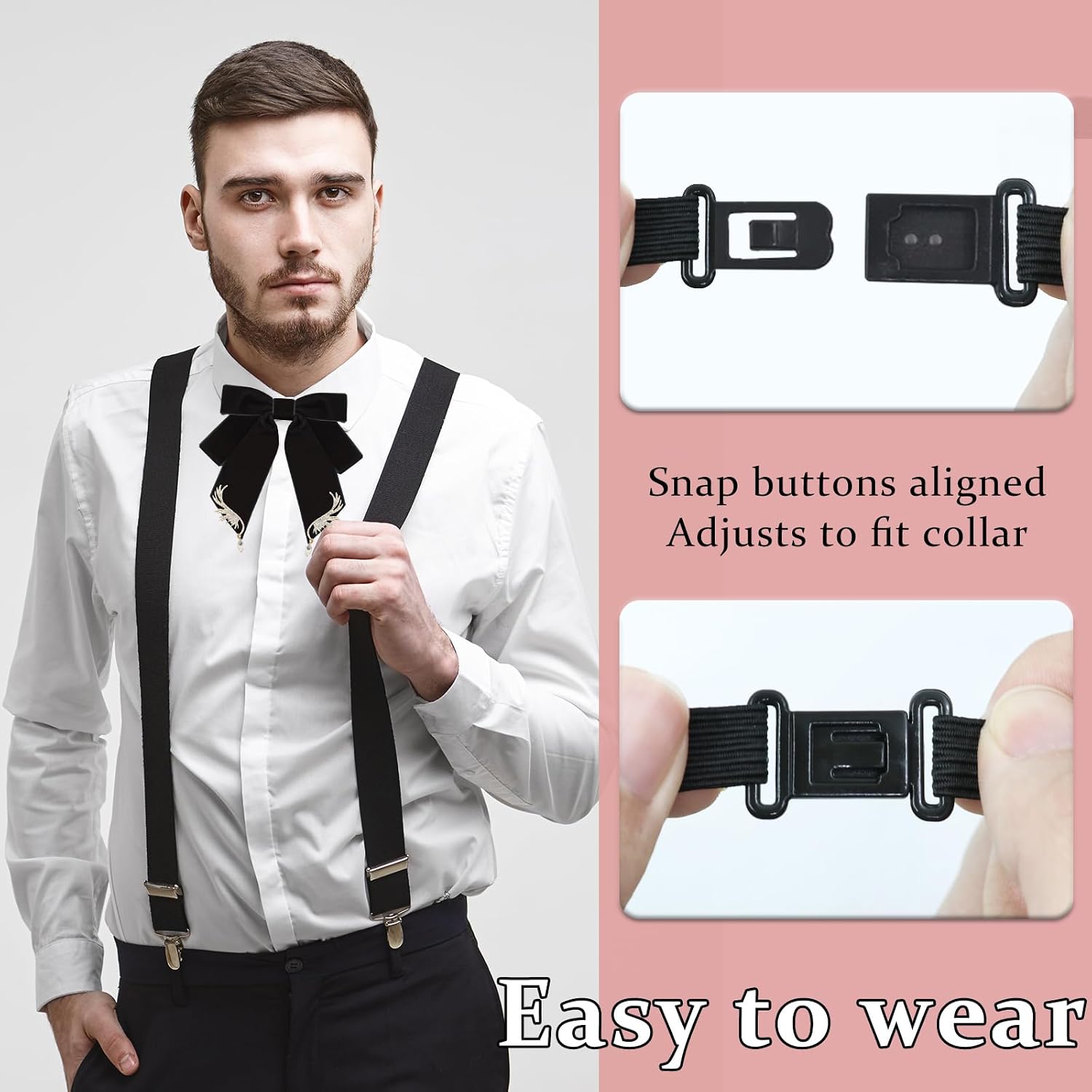 Luckyvestir Bow Ties for Women Ladies Fashion Bolo Ribbon Tie Pearl | adjustable strap, clip on clasp, pearl decor, more style, ribbon tie for office party daily use, pre tied knot