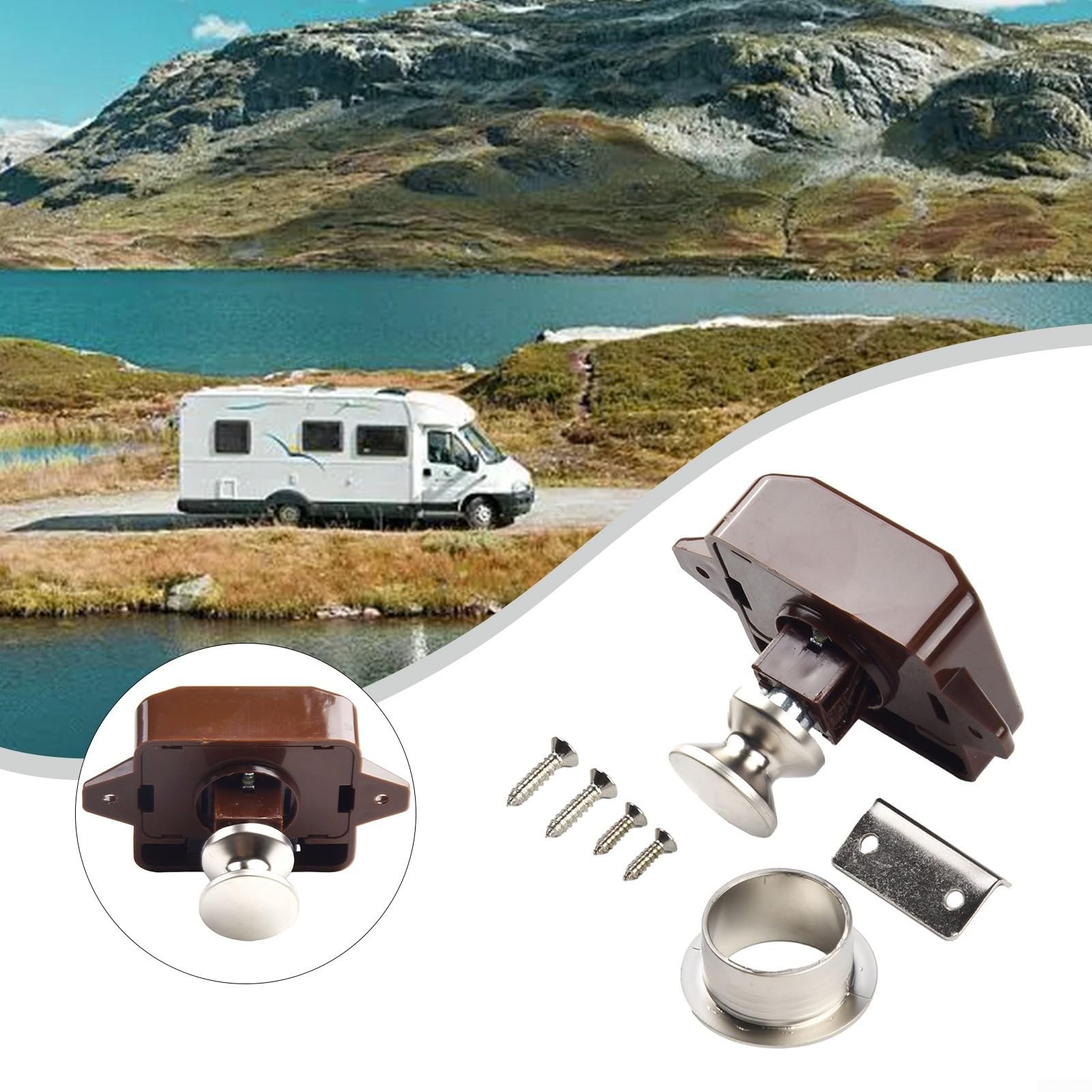 Pomello a pulsante per serratura dell'armadio, per camper, roulotte, camper, yacht, cassetti, mobili con placcatura in nichel perlato, 14-22 mm
