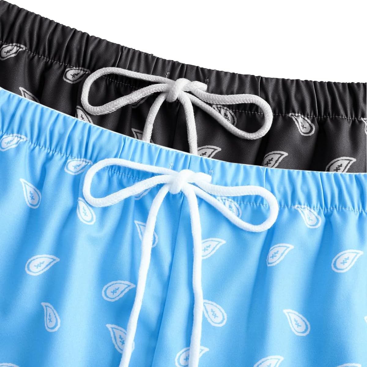 Men's 2 Pack Paisley Print Graphic Shorts Drawstring Waist Boho Tribal Summer Bandana Shorts with Pockets - Image 3