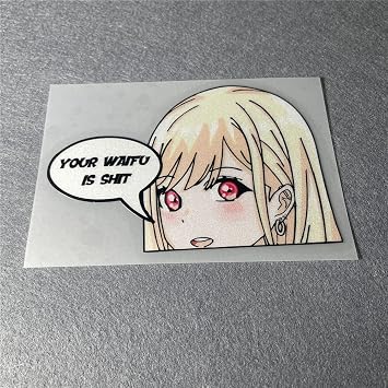ملصقات السيارات لفتاة الكرتون Waifu Darling لصائق زين محرك دراجات شارات الجسم 130x84mm