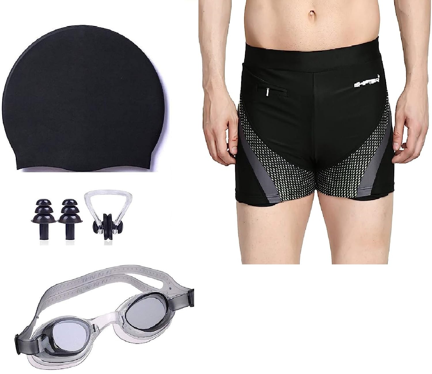 Swimming Costume for Men | Swimming Shorts for Men| Swimming Trunk for Men, Swimming Cap for Men, Swimming Goggles Form Men, Ear Plug for Swimming, Swimming kit for Men