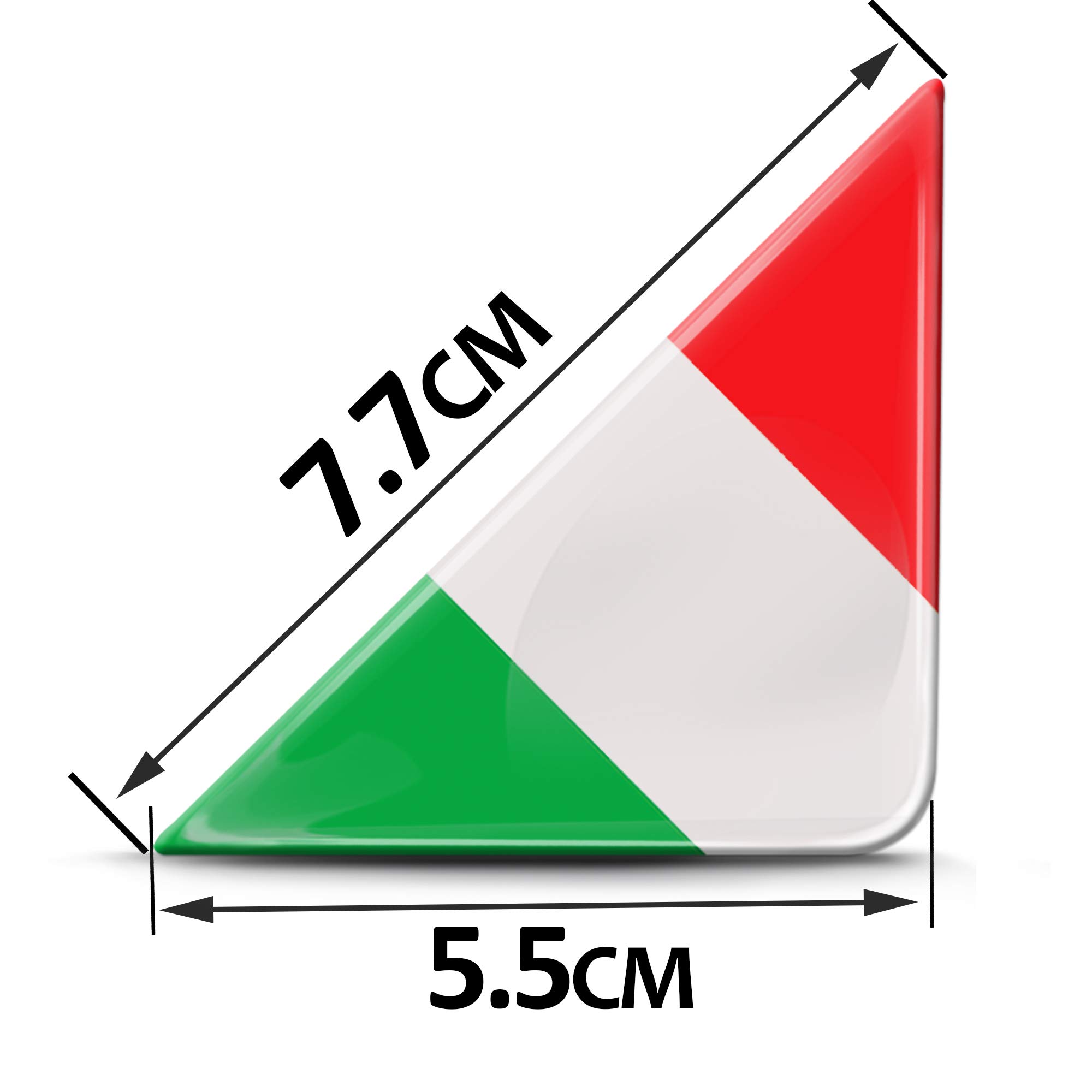 Autocollants Drapeau Italien Aluminium - 2pcs 11.4cm + 2 Mini - Pour Voiture, Vélo, PC
