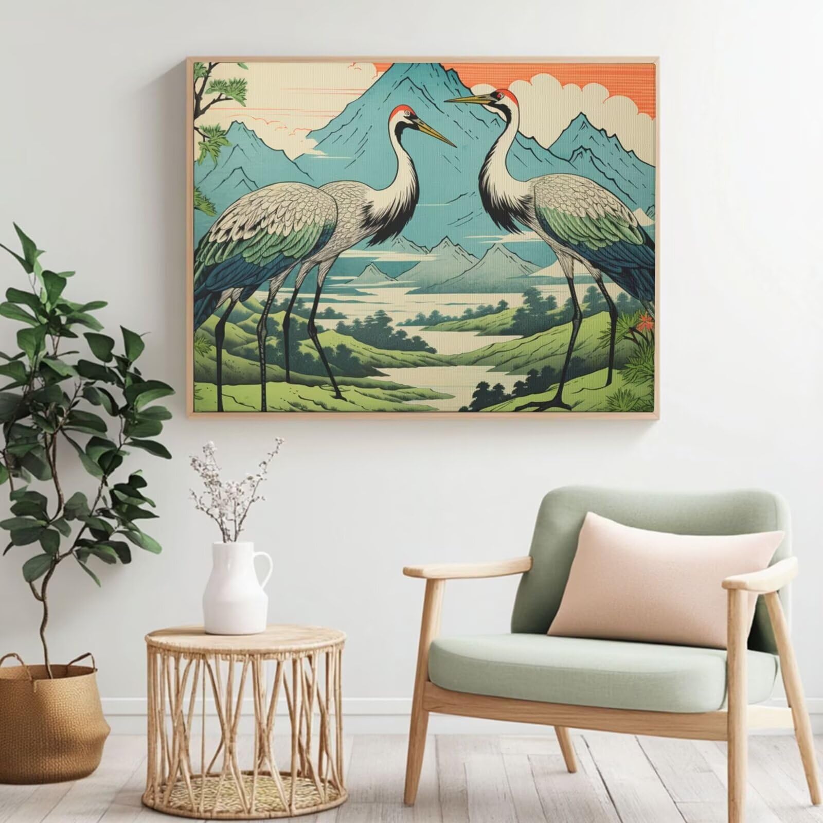 Kit per pittura con numeri per adulti, per principianti, pittura acrilica con 6 pennelli, pittura ad olio per decorazione da parete (105 x 80 cm, senza cornice) MK93