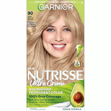 Garnier Nutrisse Nourishing Color Creme, Light Natural Blonde [90] 1 ea Pack of 12