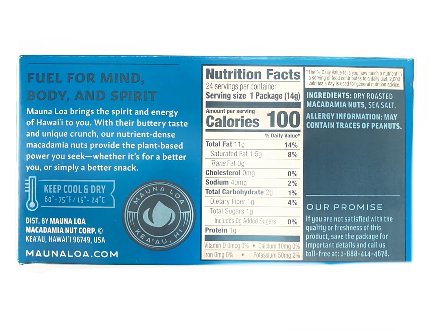 [Hawaii souvenirs] Mauna Loa (MAUNALOA) macadamia nut salty 24 sachet pack