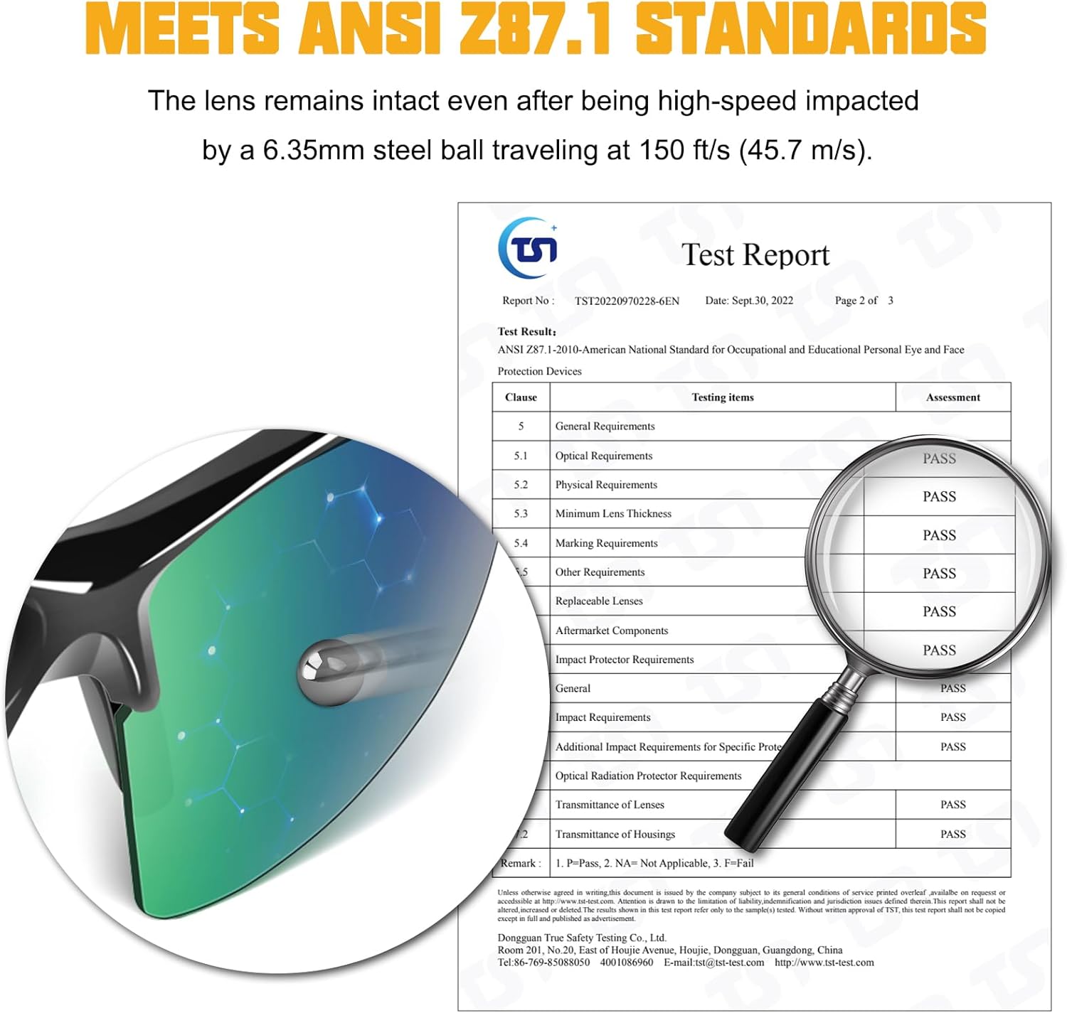OXG Safety Glasses for Men - ANSI Z87.1 Protective Eyewear with Adjustable Glasses Straps, UV400 Protection - Image 5
