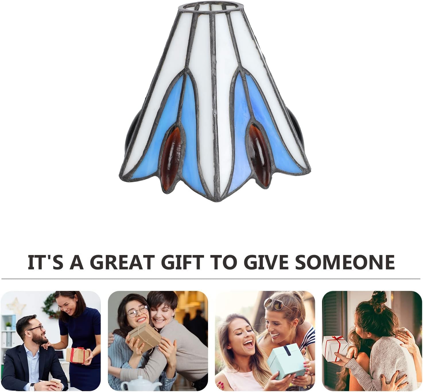 Totority Creative Glass Lamp Shade Decorative Hanging Light Cover for Home Decor Stylish Design Softens Light for Eye Comfort for Bedrooms and Living Spaces