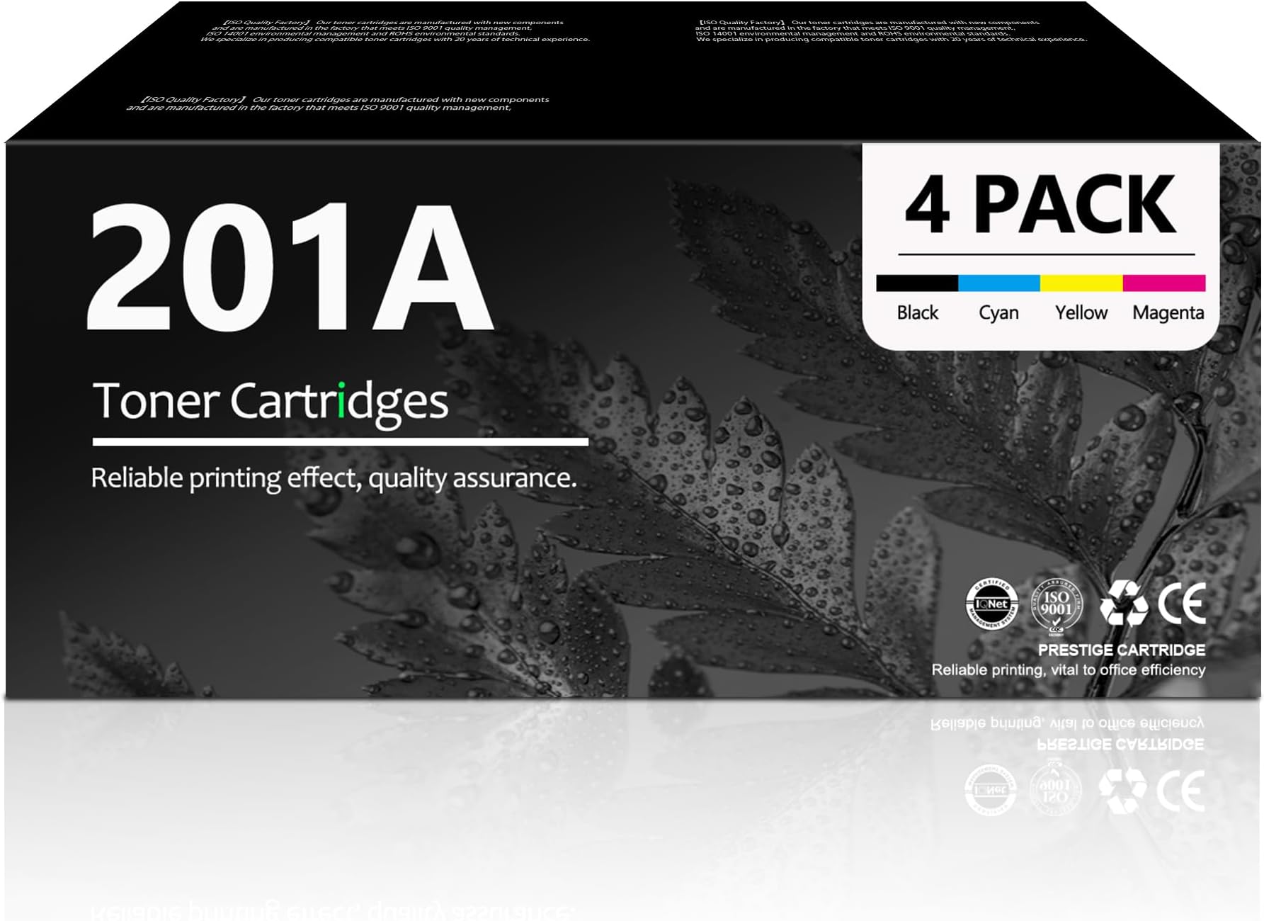 201A CF400A CF401A CF402A CF403A 4 Pack Toner Cartridges Compatible Replacement for HP 201A Work with Color Pro M252dw M252n, MFP M277n M277dw M277c6 M274n Printers | Black Cyan Magenta Yellow
