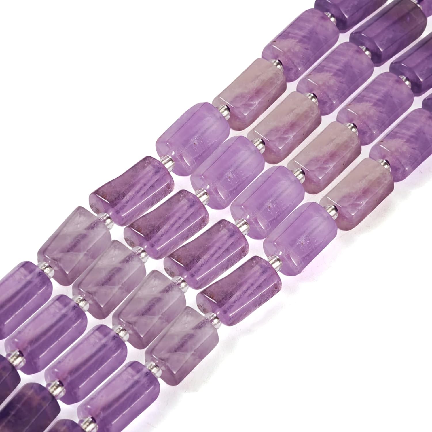 Craftdady Faceted Column Natural Amethyst Stone Beads Cylinder Tube Gemstone Loose Beads Energy Healing Crystal Stone 8-11x6-8mm for Jewelry Craft Necklace Bracelet Earring Making, 15~17pcs - Image 7