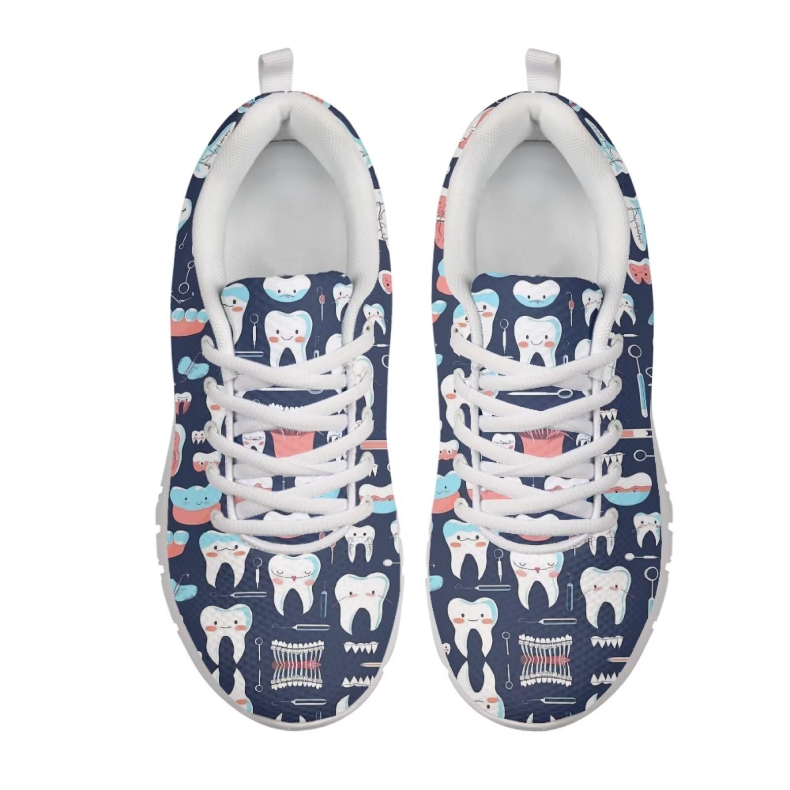 JUDENTIDOS Cute Teeth Dental Shoes for Womens Sneakers Tennis Shoes Mesh Waking Shoes for Women