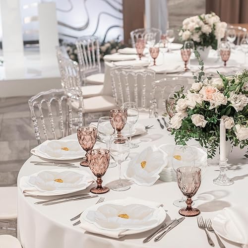 Miniatura 6 de Kosiz 100 servilletas de papel florales en forma de flor de otoño, servilletas de cóctel florales para otoño, cumpleaños, fiesta en casa,