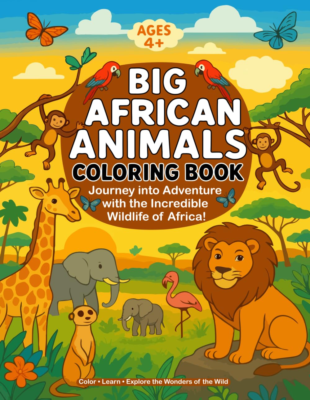 Big Coloring Book of African Animals: Fun Facts and Coloring Pages Featuring Elephants, Giraffes, Rhinoceros, Hippos & More Animals from Africa. (Big ... Books With Fun Facts & Puzzles for Kids)