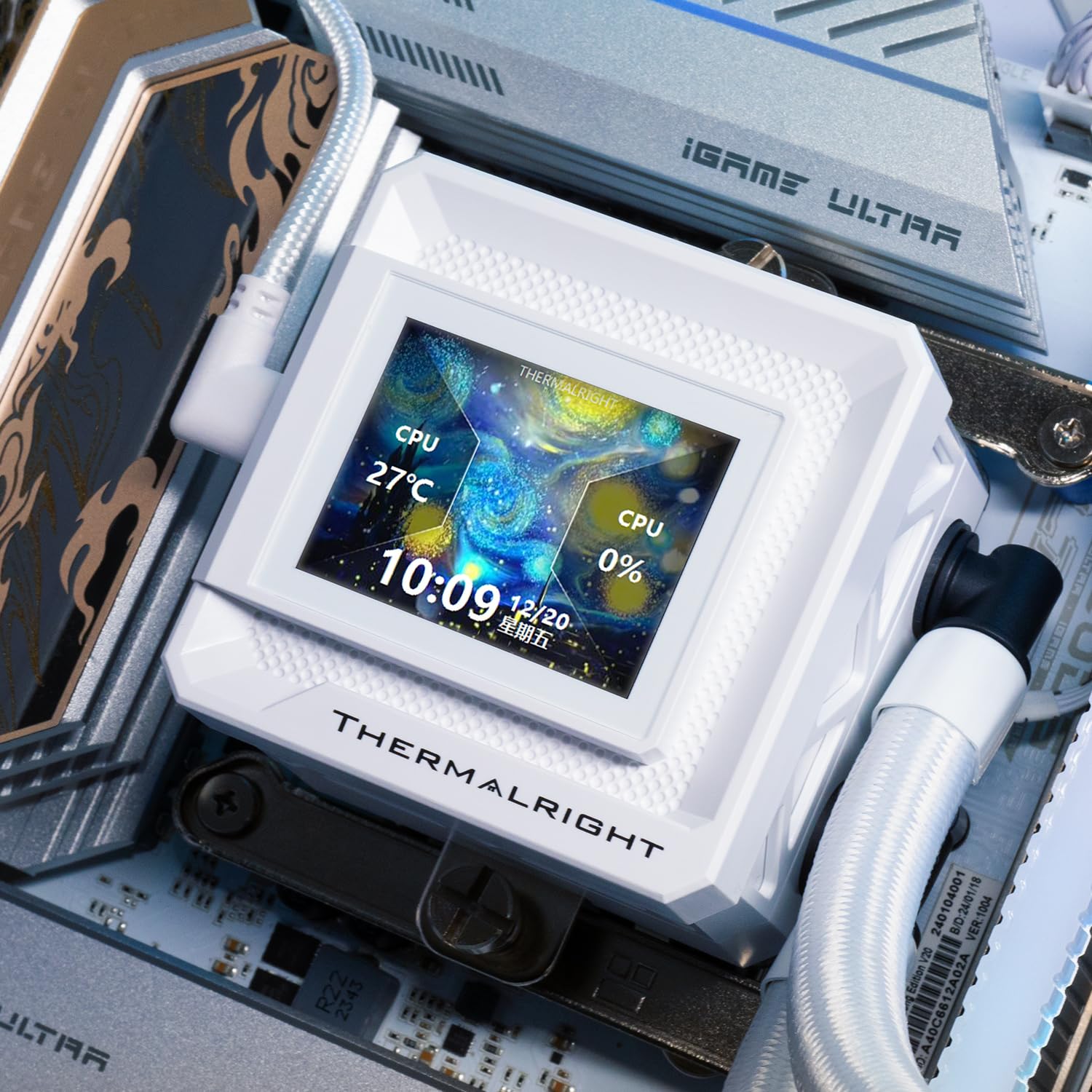 Thermalright FW360 SE ARGB Bianco CPU AIO Liquid Cooler per desktop - Ventole PWM 2000RPM, con schermo LCD da 2", per AM4/AM5 e Intel LGA115X/1200/1700/1851