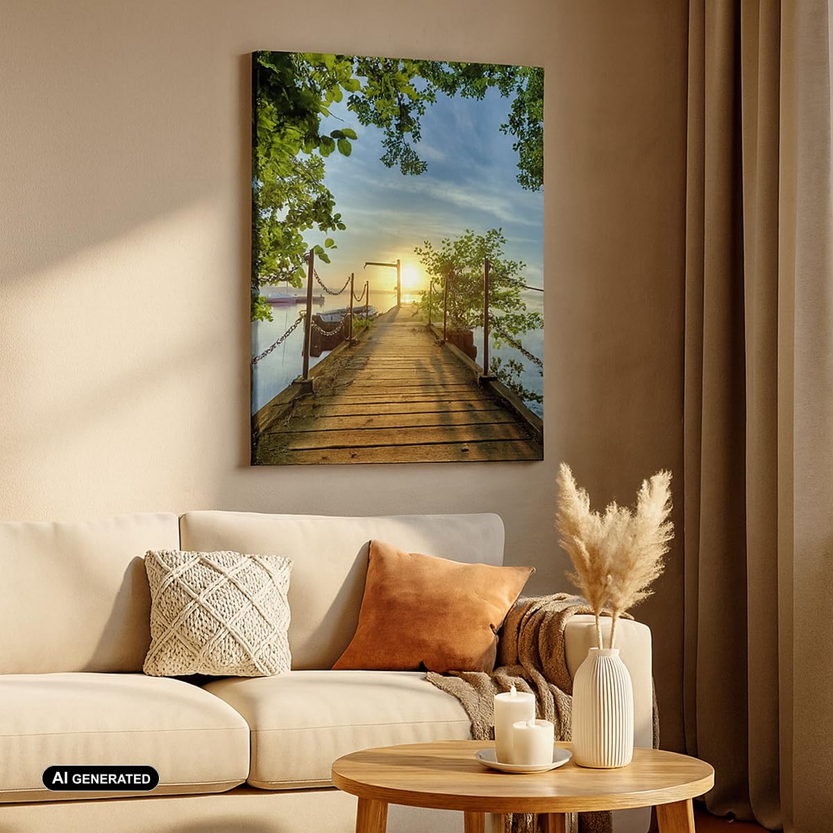 ARTTOR Cuadro sobre Lienzo 50x70 cm Moderno Vertical Paisajes Marino - 2573